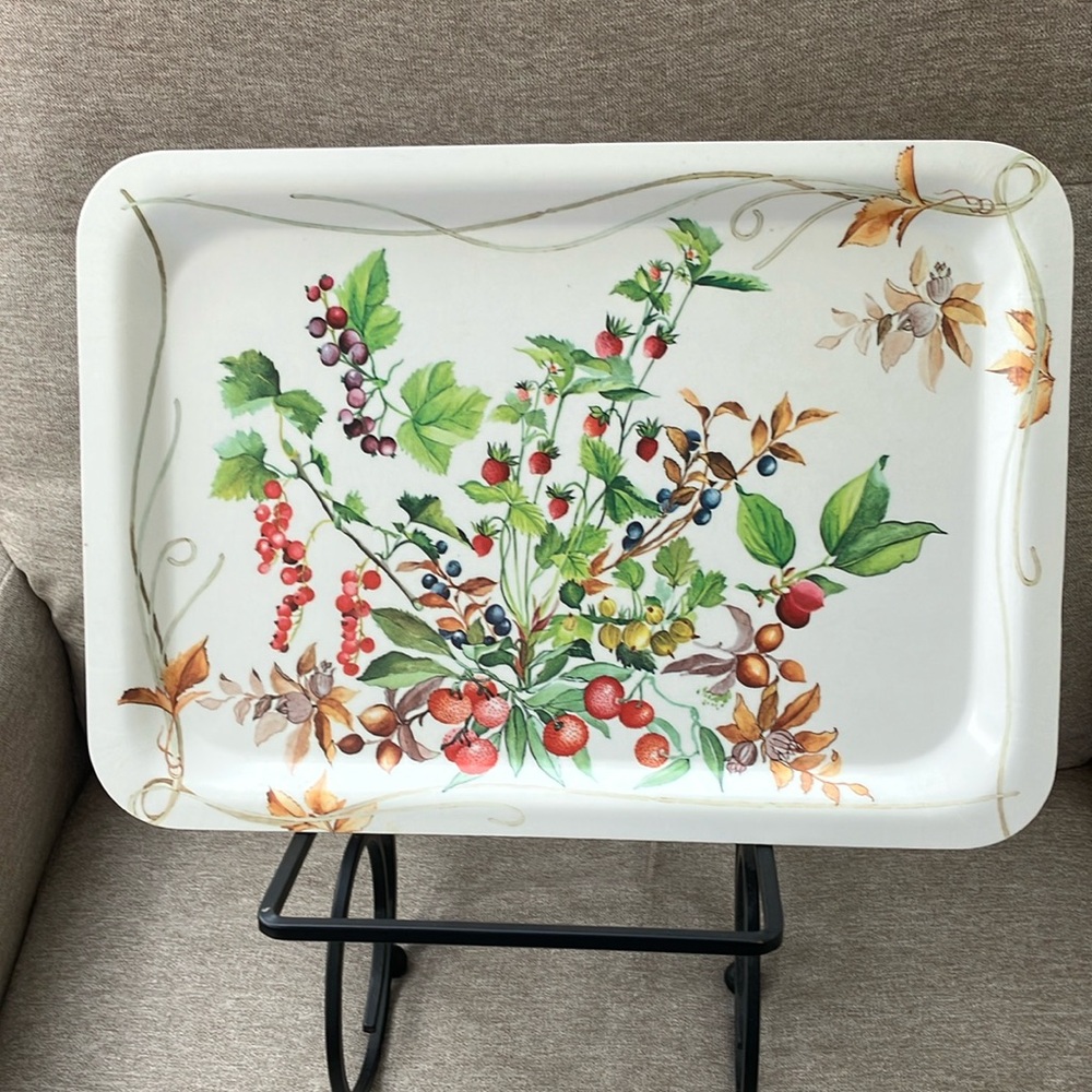 Vintage Melform Tray USA ATLANTA,GA MADE IN ITALY Floral Botanical Servware
